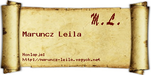 Maruncz Leila névjegykártya